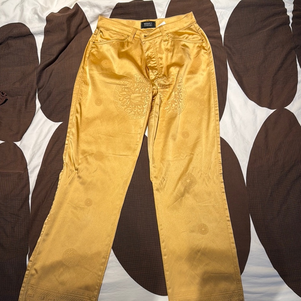 Vintage Gold Satin Versace Pants